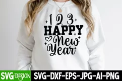 123 Happy New Year SVG Cut File , Happy New Year SVG Design Product Image 1