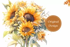 Sunflower Tumbler Wrap, Watercolor Flowers Sublimation Product Image 2