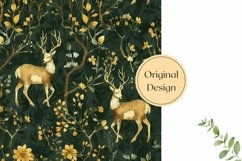 Cute Deers Pillow Case Design, Forest Pillow Template Product Image 2