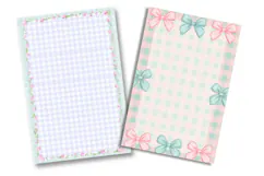 Pastel Bow Gingham Junk Journal Pages Product Image 2
