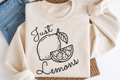 Just Lemons SVG | Lemon Illustration Word Art | Citrus Quote Product Image 2
