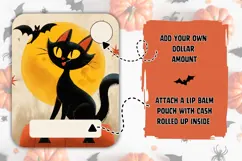 Vintage Halloween Cat Money Card, Halloween Gift Card Design Product Image 2