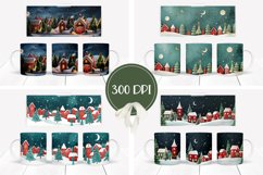 Christmas Village Mug Design, Winter Houses Mug Template Product Image 2
