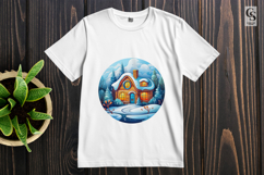 Cozy Winter Cabin Landscape Clipart Sublimation PNG Product Image 2