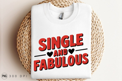 Single And Fabulous Red 3D Text Graphic Sublimation PNG Product Image 2