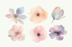 Watercolor Whimsical Flower Clipart PNG Product Image 2