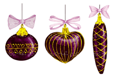 A set of festive Christmas tree ornaments. Product Image 1