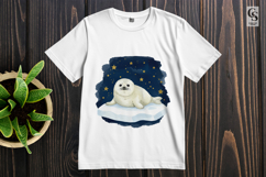 Winter Unicorn & Seal Clipart Sublimation PNG Product Image 2