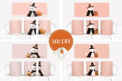 Cartoon Halloween Animals Mug Template, Pumpkins Mug Wrap Product Image 2