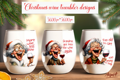 Christmas wine tumbler design Bundle Funny elderly old lady Product Image 4