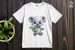 Cute Koala Leaf Animal Clipart Sublimation PNG Product Image 2