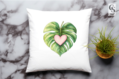 Tropical Leaf Heart Clipart Sublimation PNG Product Image 2