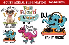 Cute Animal Sublimation Bundle PNG Product Image 3