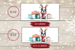 Watercolor Christmas Dog Mug, Christmas Presents Mug Design Product Image 2