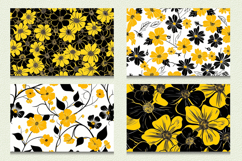 Black &amp; Yellow Flowers Cutting Boards sublimation Design Product Image 2