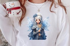 Blue Christmas Watercolor Clipart, Blue Christmas Sublimatio Product Image 2