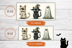 Halloween Cats Mug Wrap, Halloween Monsters Mug Template Product Image 2