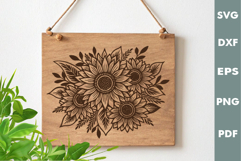 Floral Design, Flowers SVG, Sunflowers, Cutting board SVG Product Image 1