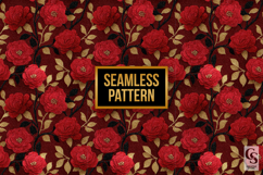 Red Flowers Pattern Digital Paper Product Image 2