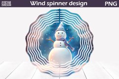 Snowman Wind Spinner PNG | 3D Wind Spinner Sublimation Product Image 1