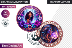 International Women's Day Round Cliparts &amp; Backgrounds PNG Product Image 1