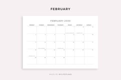 2030 Monthly Calendar with Holidays, Landscape, Printable Product Image 2