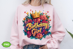Birthday Girl PNG Floral Birthday PNG Product Image 1