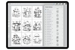 26 Procreate Mushroom Huts Stamp Brushes Product Image 2