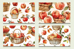 Watercolor Fall Apple Baskets Cutting Boards sublimation Des Product Image 2