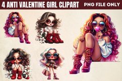 Anti Valentine girl Clipart PNG Product Image 1