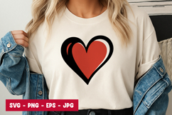 Simple Flat Red Heart SVG PNG Product Image 1