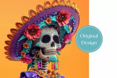 3D Skull Tumbler Wrap, 3D Skeleton Tumbler Sublimation Product Image 2