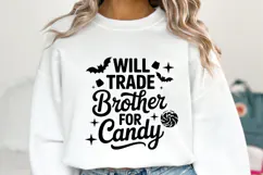 Will trade Brother for candy Svg | Halloween Svg | Shirt Svg Product Image 1