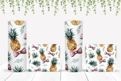 Watercolor Pineapple Tumbler Wrap, Floral Tumbler Design Product Image 2