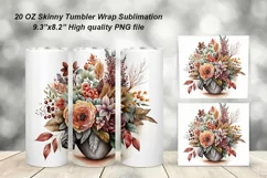 Autumn Floral Tumbler Design, Fall Tumbler Wrap, Floral Product Image 1
