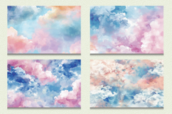 Watercolor Pastel Clouds Cutting Boards sublimation Design Product Image 2