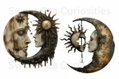 Moon, Sun, Stars, Fantasy, Ephemera, PNG, Clipart Product Image 2