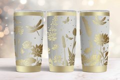 20oz Tumbler laser svg Dragonflies and Water Lilies wrap Product Image 3