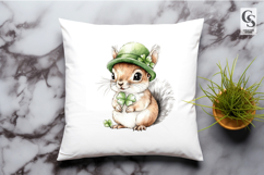 Cute Squirrel Green Hat Clipart Sublimation PNG Product Image 3