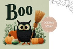 Cute Halloween Owl Backgrounds, Boo Halloween Digital Papers Product Image 2