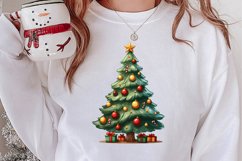 Watercolor Christmas tree clipart, Christmas tree Clipart Product Image 2