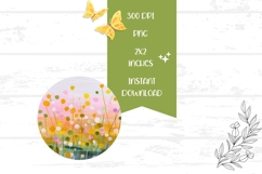 Art Flowers Earrings PNG, Abstract Round Earrings Product Image 2