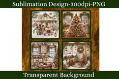 Vintage Christmas Coaster PNG | Cozy Holiday Home Designs Product Image 2