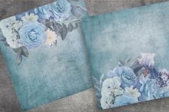 Floral Scrapbooking Paper | Blue Roses Background Product Image 3