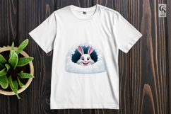 Cute Snow Bunny In Igloo Clipart Sublimation PNG Product Image 2