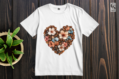 Coffee Bean Floral Heart Clipart PNG Product Image 2