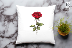 Vintage Red Rose Flower Clipart Sublimation PNG Product Image 3