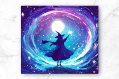 Cosmic Witch 20oz Skinny Tumbler Wrap Sublimation Design. Product Image 2