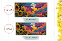 Sunflowers Mug Wrap, Celestial Mug Design, Moon Mug Template Product Image 2
