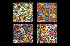 Doodle Flower Digital Paper Patterns Product Image 2
